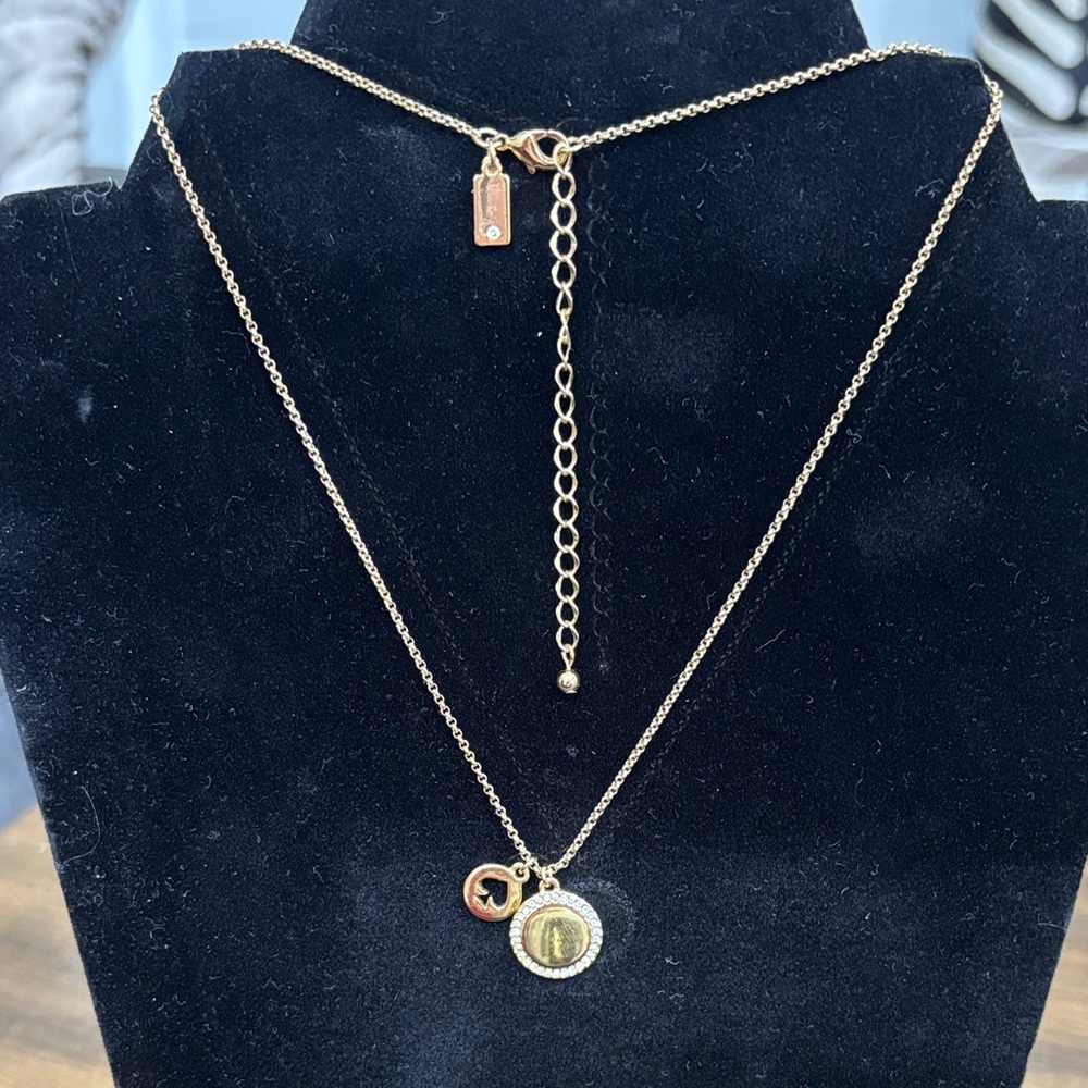 Kate Spade “Spot The Spade Pave Charm Pendant Necklace”